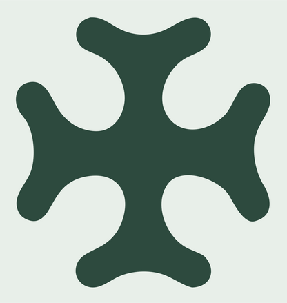 Bold Forked Cross Badge #e8efe9/#2d4a3e