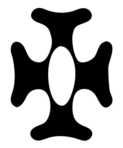 Organic Cross Negative Space Mark #ffffff/#000000