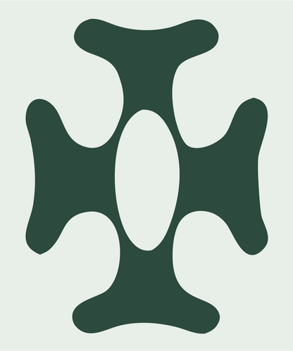 Organic Cross Negative Space Mark #e8efe9/#2d4a3e