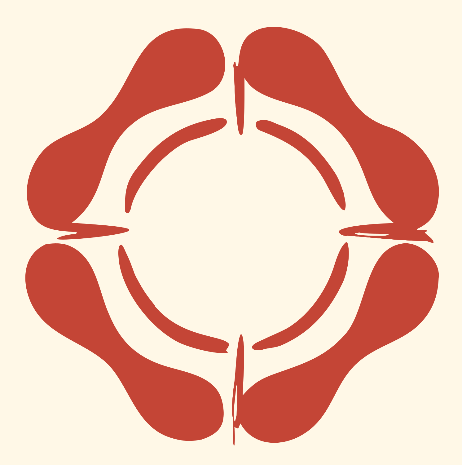 Hand-Drawn Footprint Cross Mark #fff8e7/#c44536