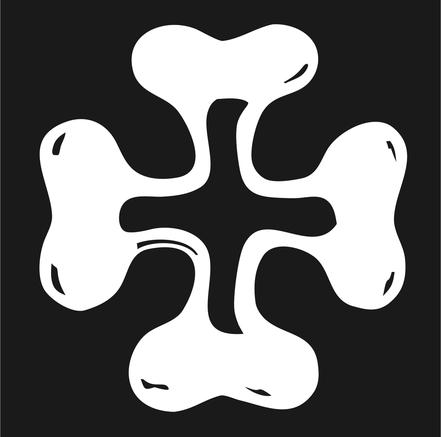 Hand-Drawn Bubbly Cross Mark #1a1a1a/#ffffff
