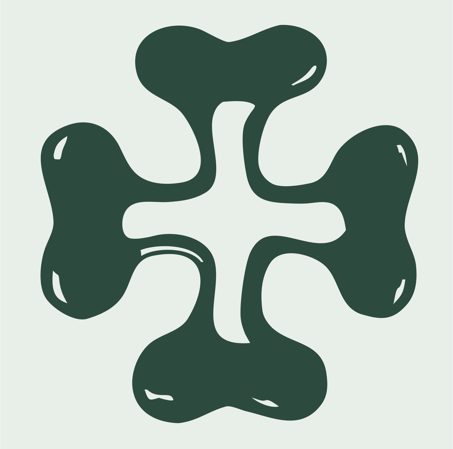 Hand-Drawn Bubbly Cross Mark #e8efe9/#2d4a3e