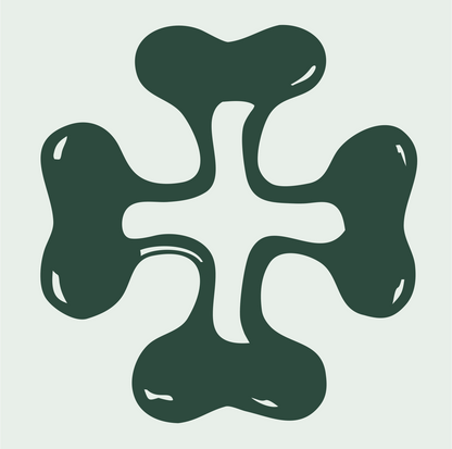 Hand-Drawn Bubbly Cross Mark #e8efe9/#2d4a3e