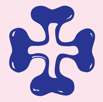 Hand-Drawn Bubbly Cross Mark #fce4ec/#283593