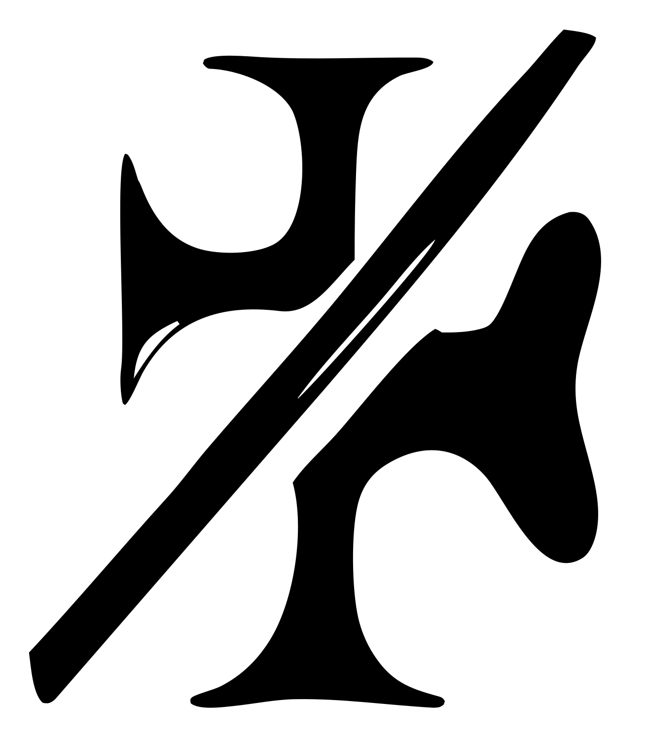 Hand-Drawn Slash Cross Mark #ffffff/#000000