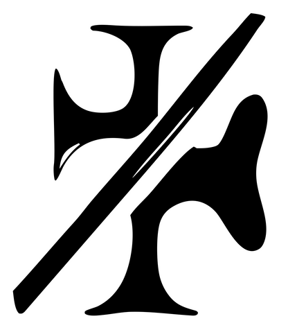Hand-Drawn Slash Cross Mark #ffffff/#000000
