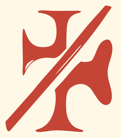 Hand-Drawn Slash Cross Mark #fff8e7/#c44536