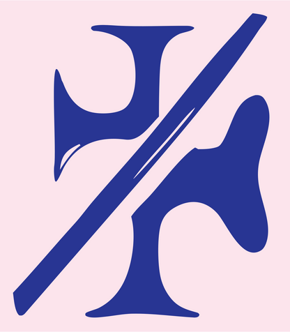 Hand-Drawn Slash Cross Mark #fce4ec/#283593