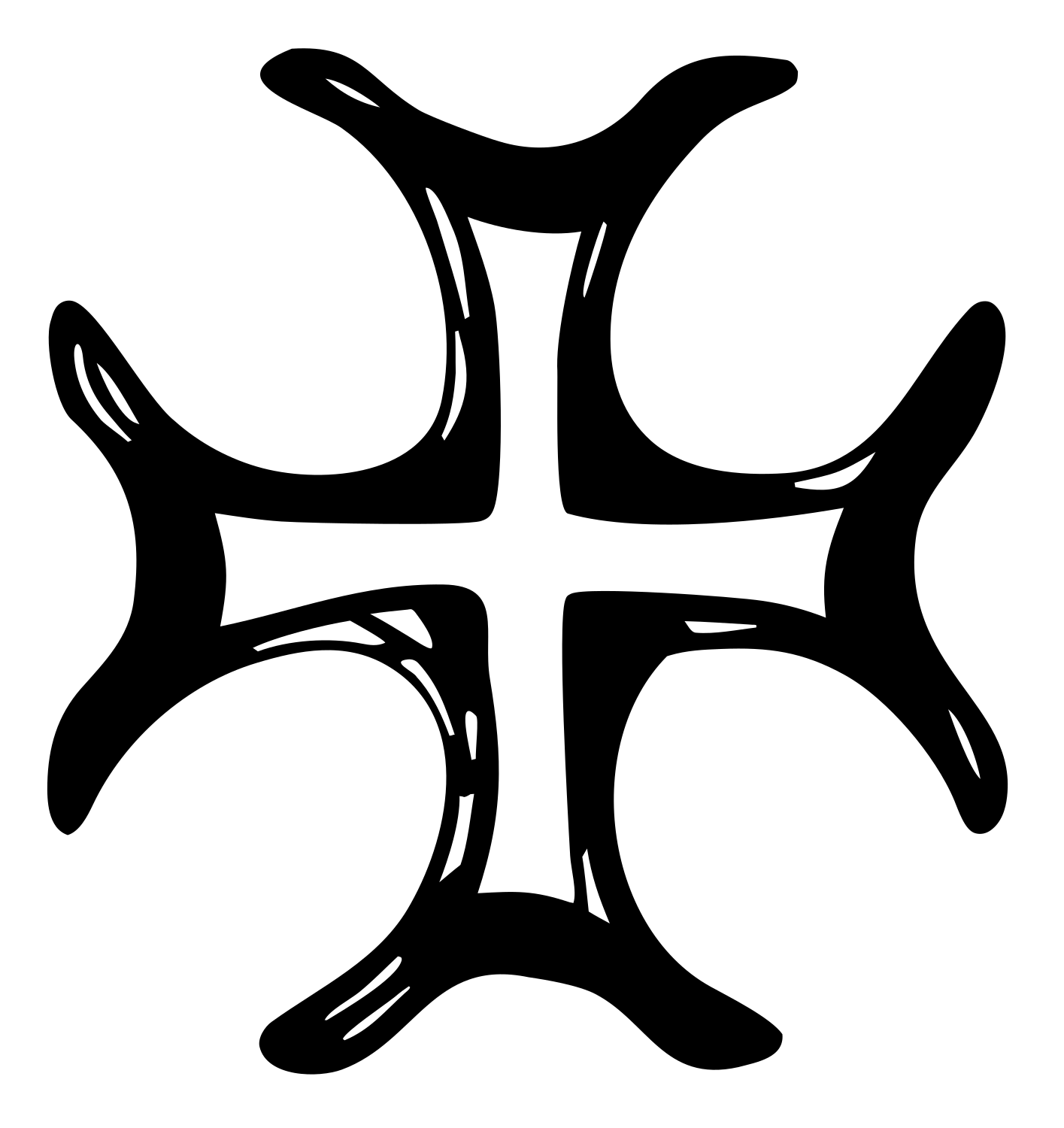 Hand-Drawn Forked Cross Mark #ffffff/#000000