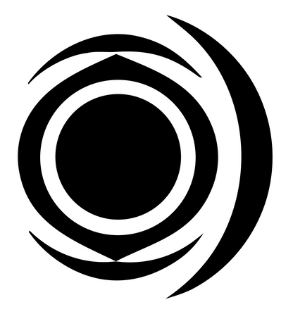 Bold Orbital Circle Emblem #ffffff/#000000