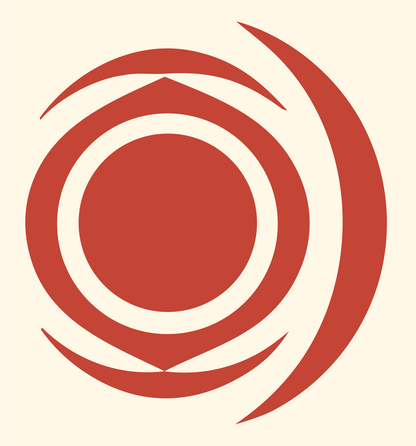 Bold Orbital Circle Emblem #fff8e7/#c44536