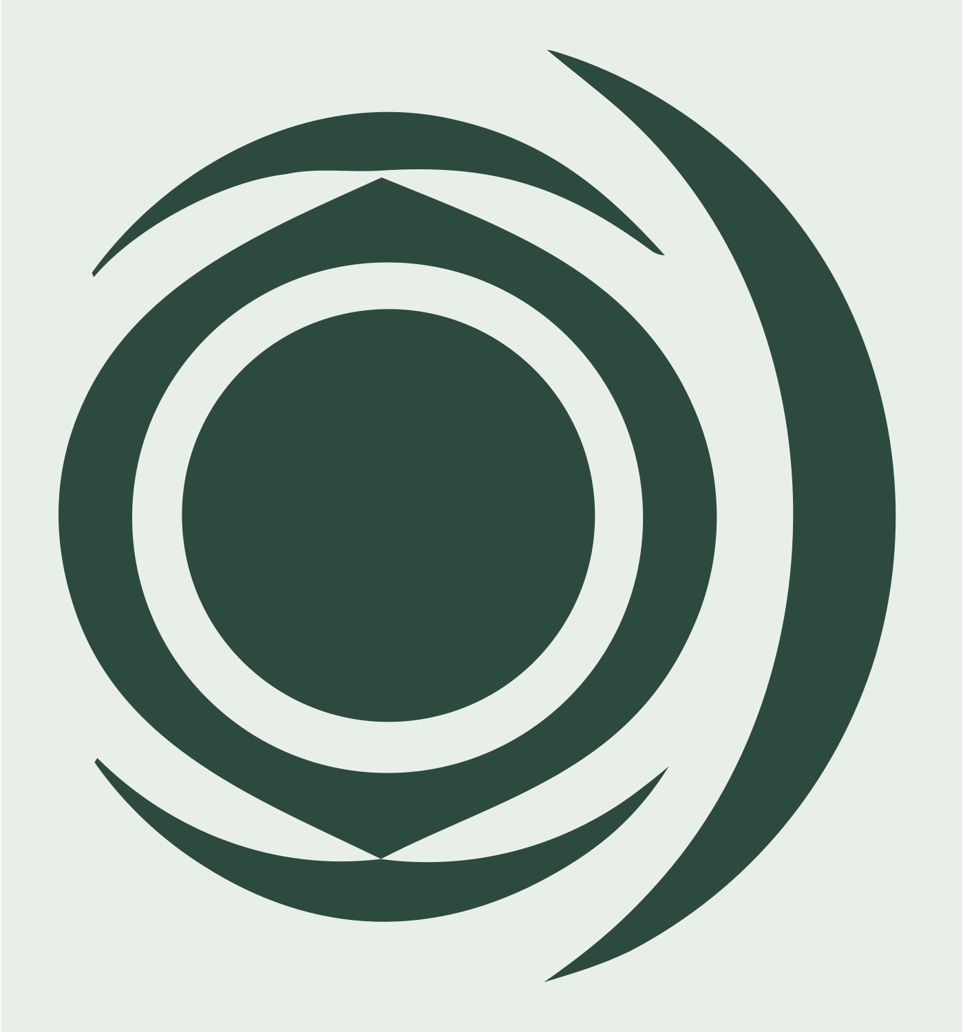 Bold Orbital Circle Emblem #e8efe9/#2d4a3e