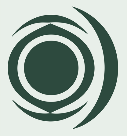 Bold Orbital Circle Emblem #e8efe9/#2d4a3e
