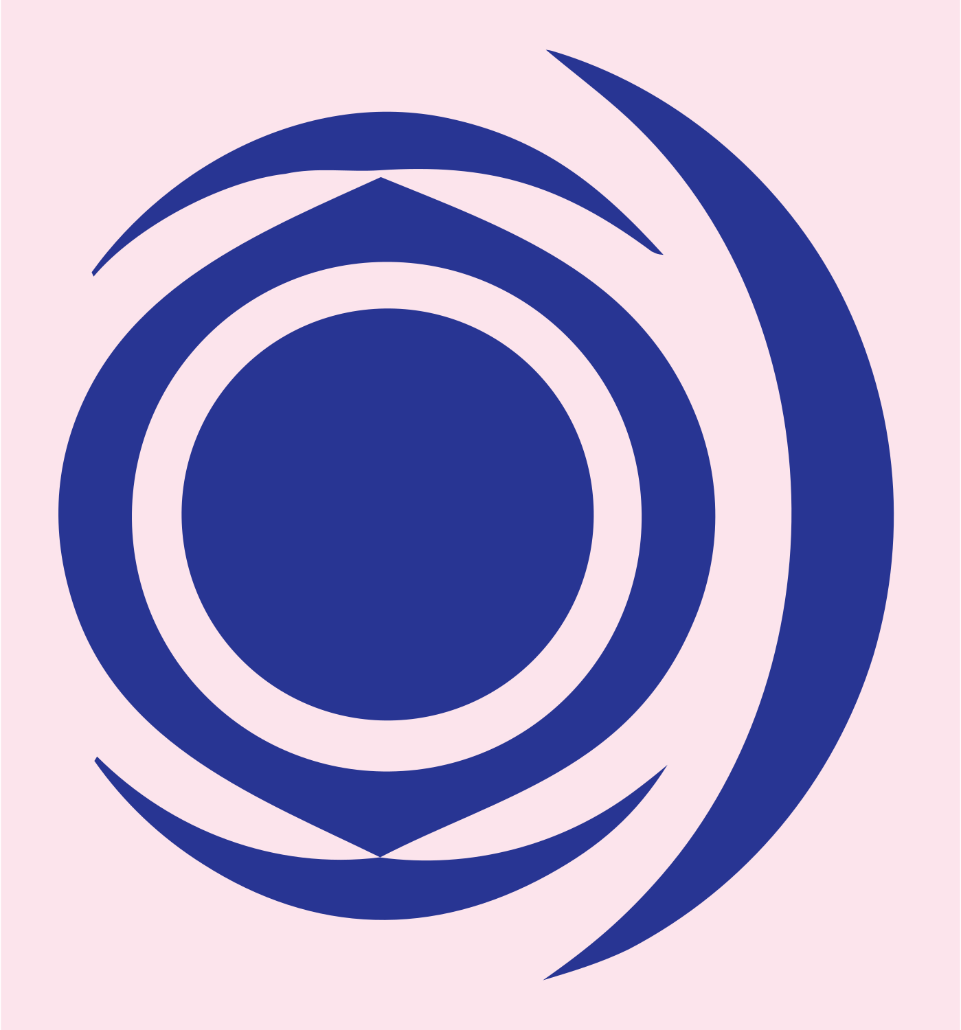 Bold Orbital Circle Emblem #fce4ec/#283593