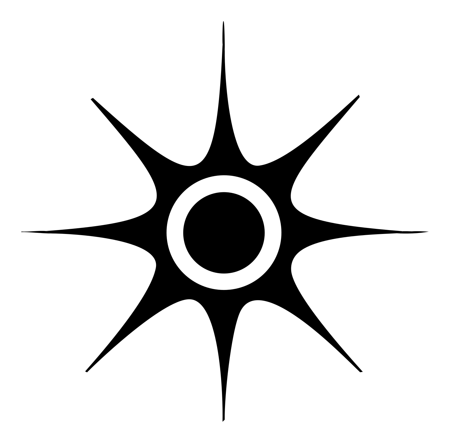 Spiked Sun Burst Mark #ffffff/#000000