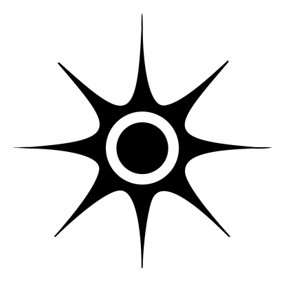 Spiked Sun Burst Mark #ffffff/#000000
