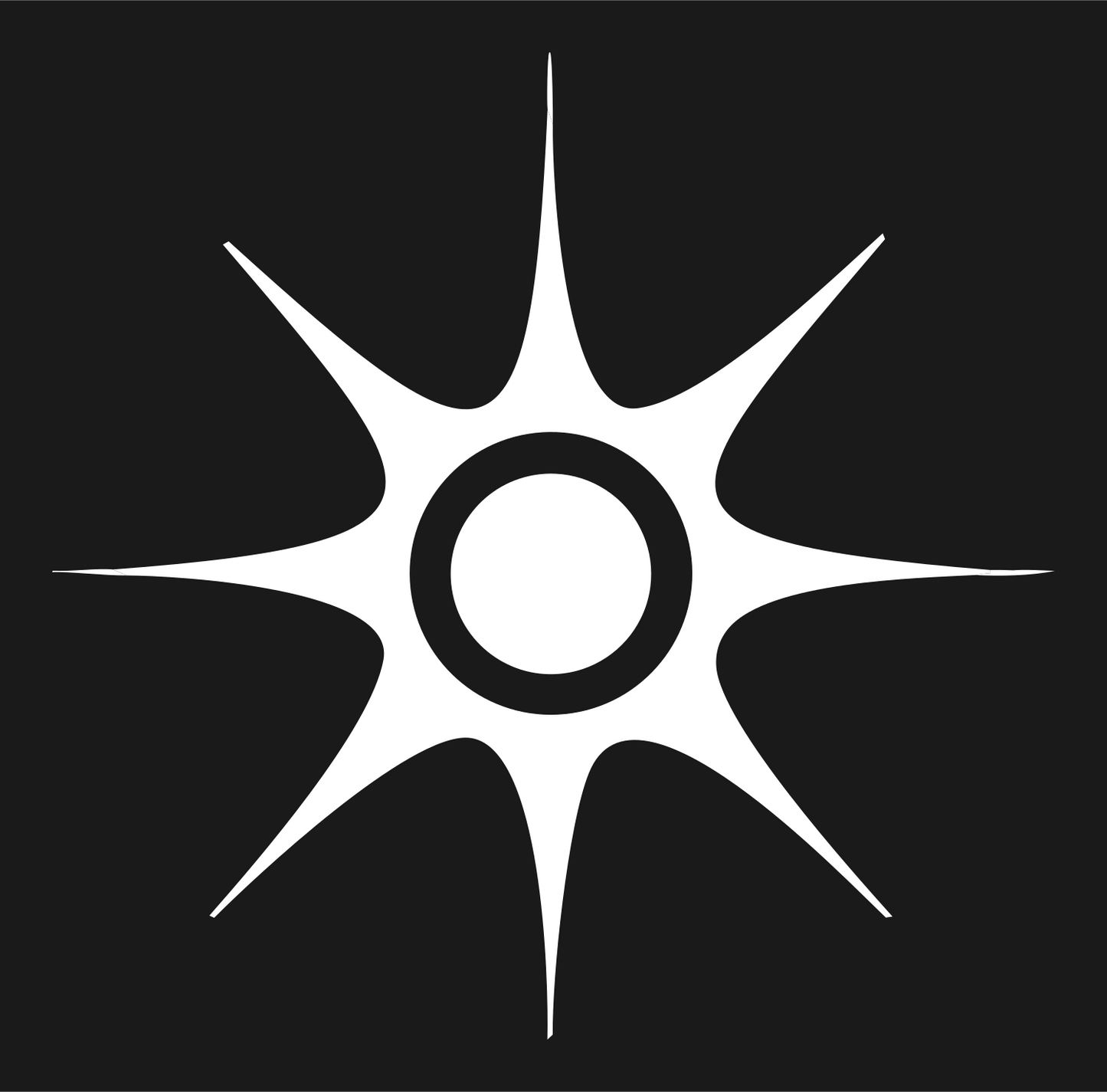 Spiked Sun Burst Mark #1a1a1a/#ffffff