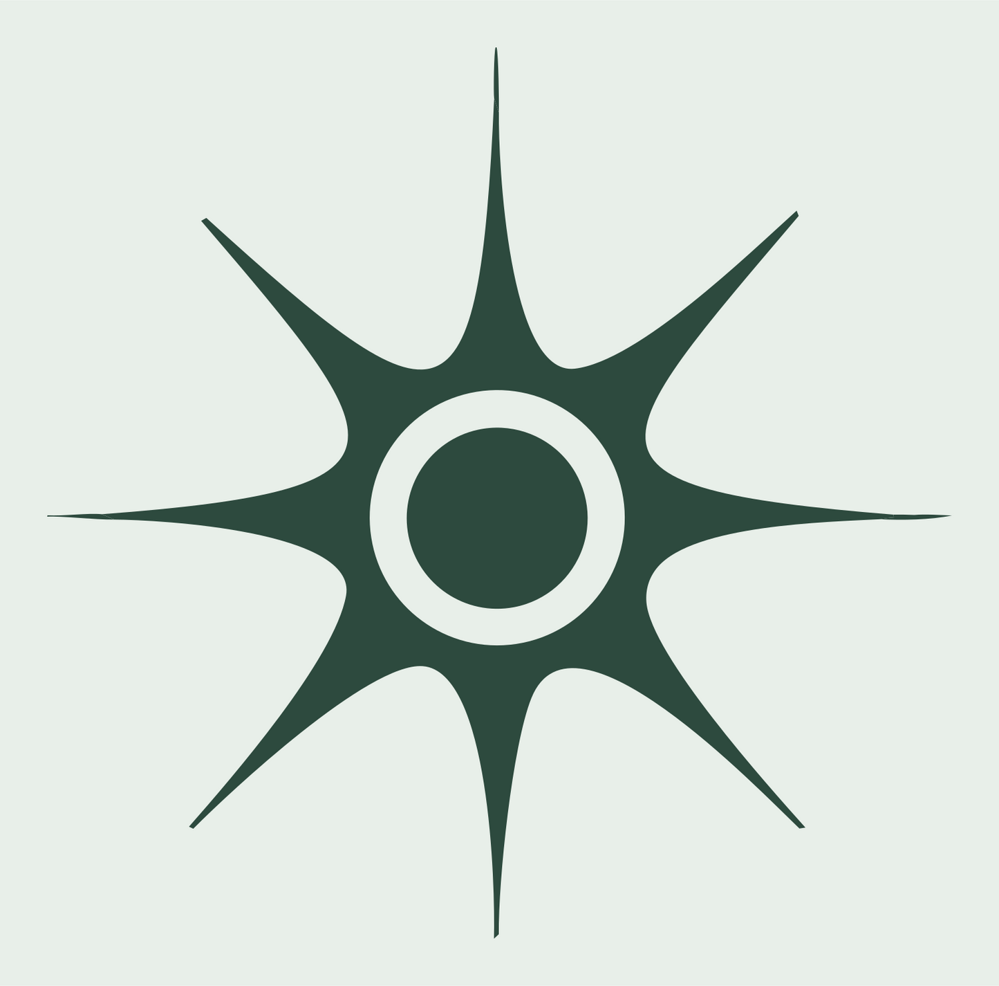 Spiked Sun Burst Mark #e8efe9/#2d4a3e