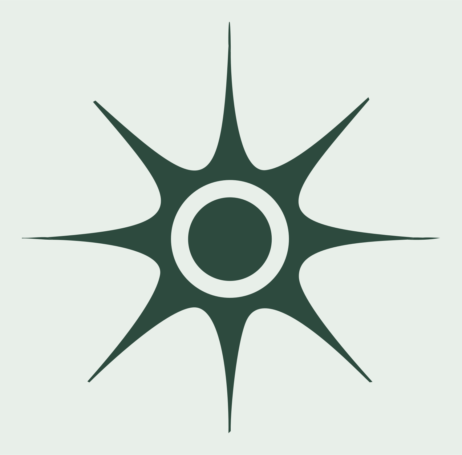 Spiked Sun Burst Mark #e8efe9/#2d4a3e