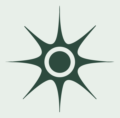 Spiked Sun Burst Mark #e8efe9/#2d4a3e