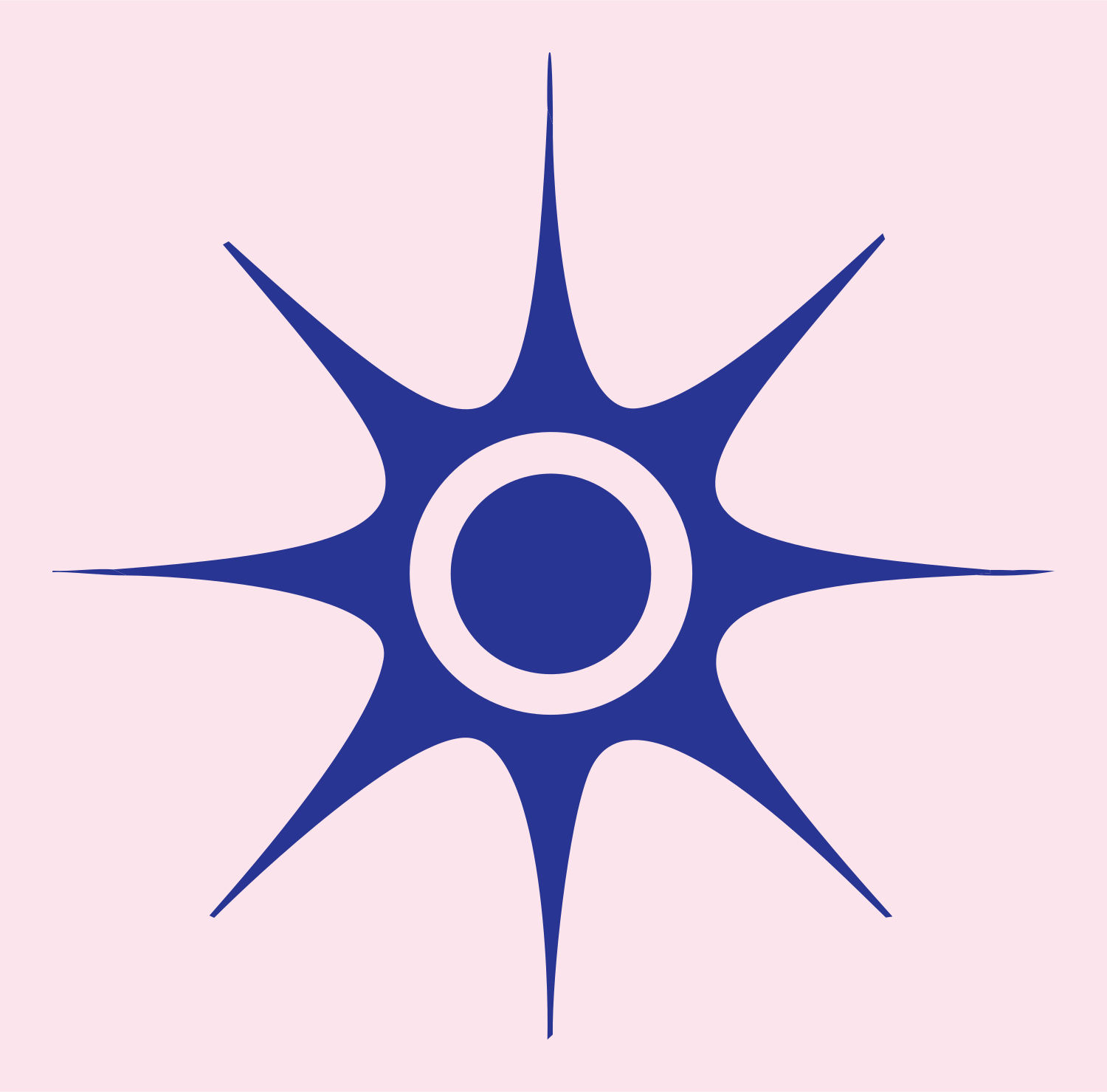 Spiked Sun Burst Mark #fce4ec/#283593