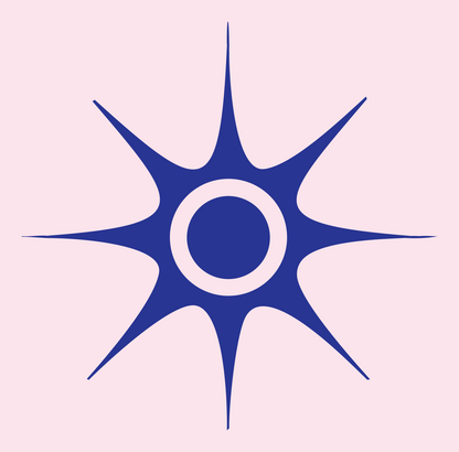 Spiked Sun Burst Mark #fce4ec/#283593