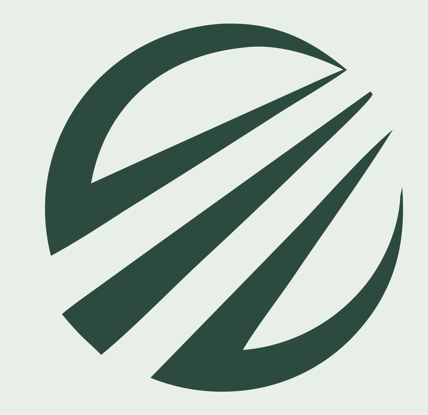 Bold Sphere Slash Mark #e8efe9/#2d4a3e