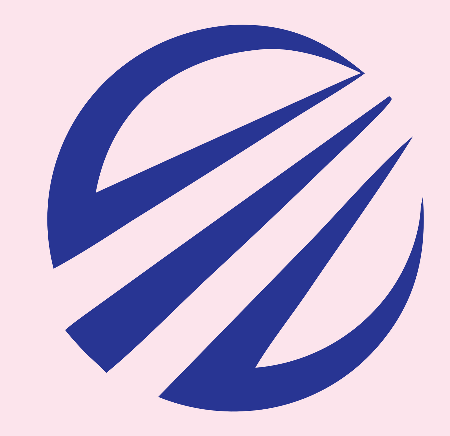 Bold Sphere Slash Mark #fce4ec/#283593