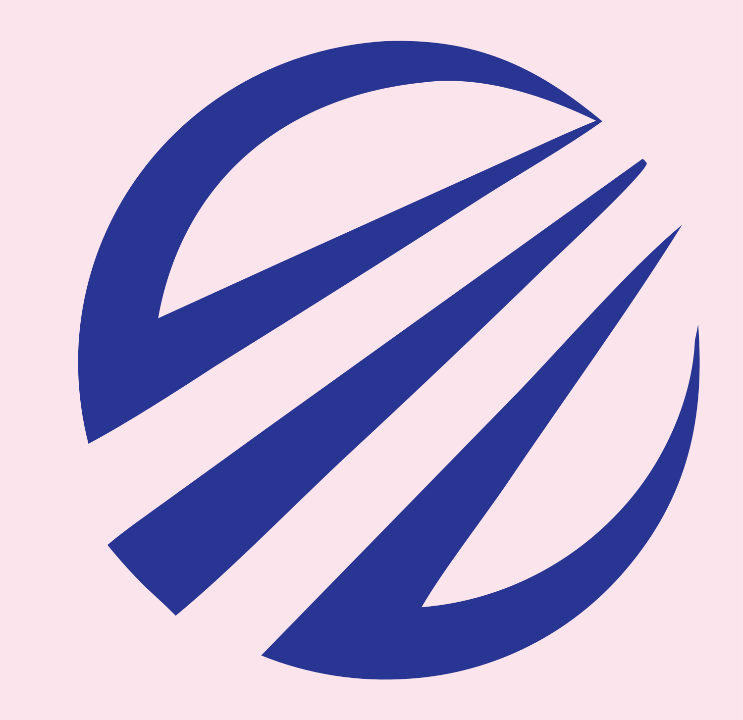 Bold Sphere Slash Mark #fce4ec/#283593