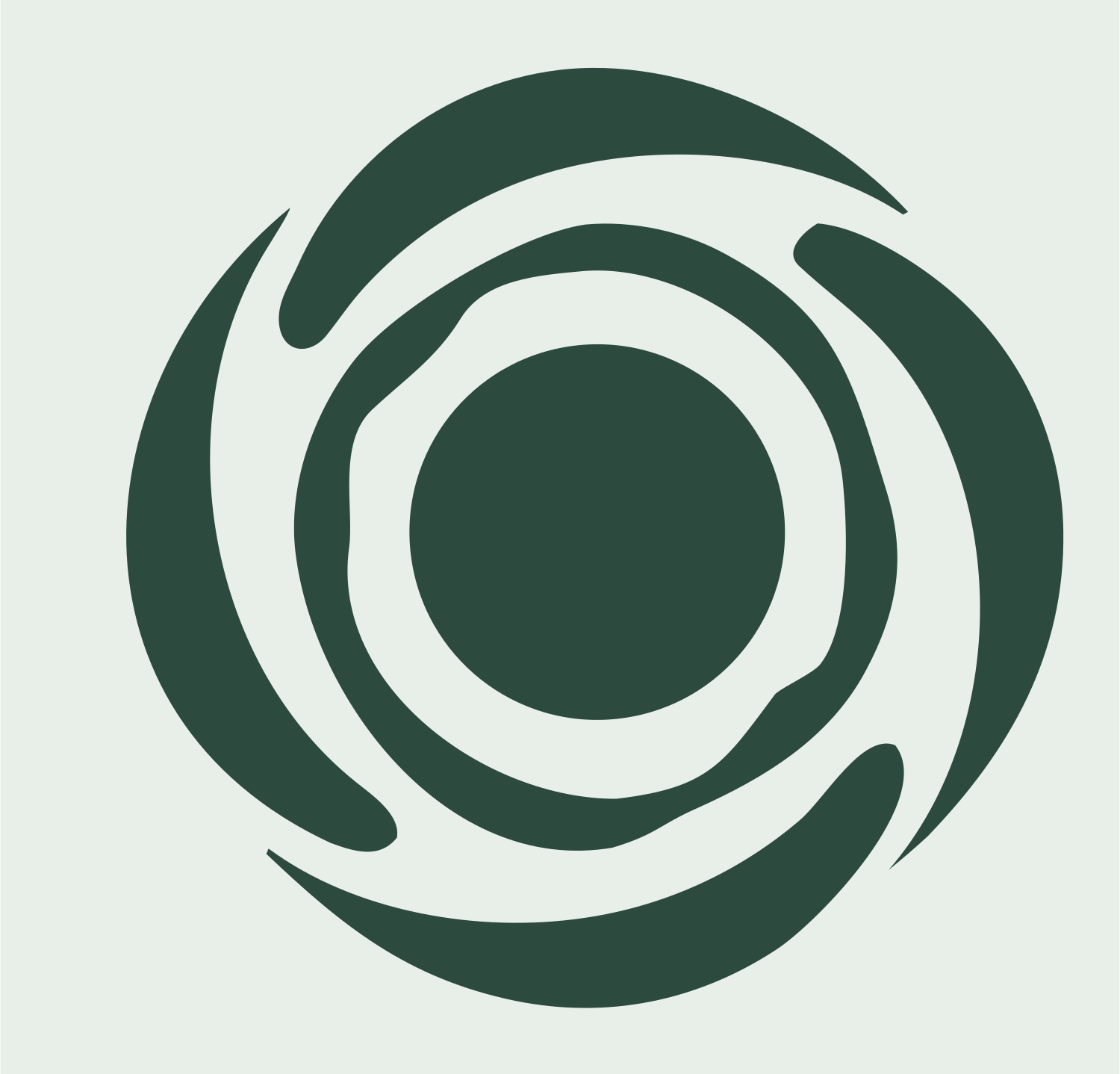 Spinning Vortex Circle Mark #e8efe9/#2d4a3e