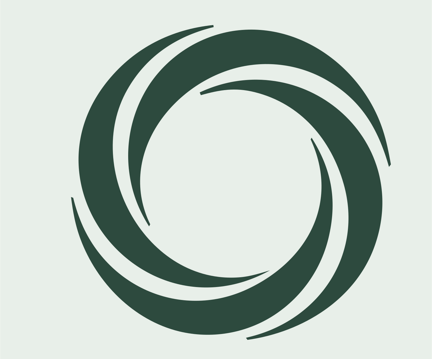 Spiral Galaxy Rotation Mark #e8efe9/#2d4a3e