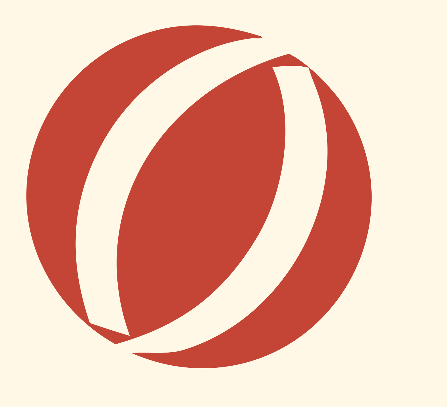 Geometric Globe Ring Mark #fff8e7/#c44536