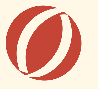 Geometric Globe Ring Mark #fff8e7/#c44536
