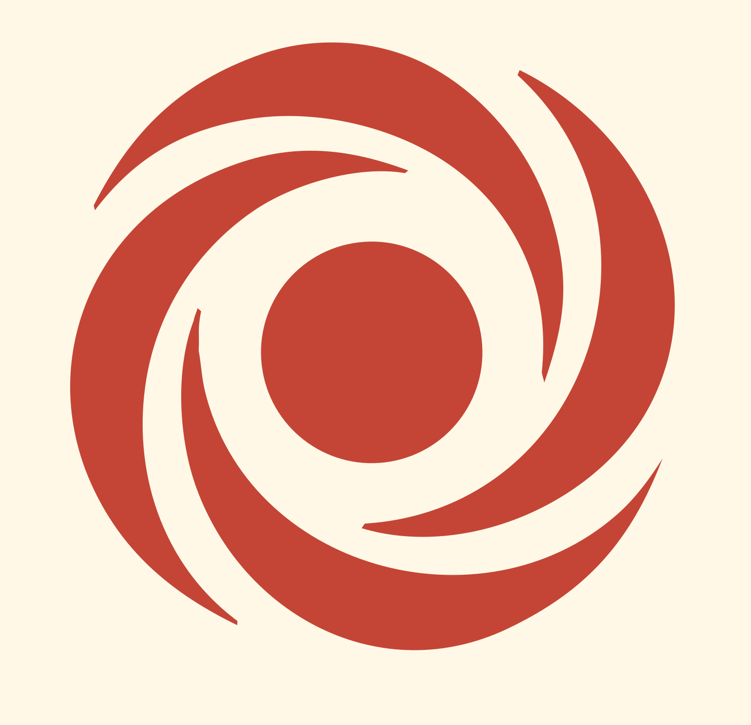 Bold Cyclone Eye Mark #fff8e7/#c44536