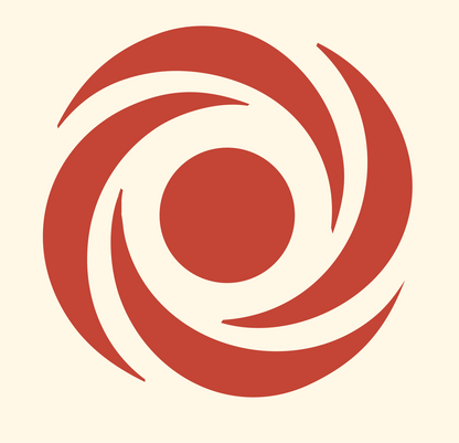Bold Cyclone Eye Mark #fff8e7/#c44536