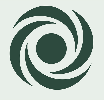 Bold Cyclone Eye Mark #e8efe9/#2d4a3e