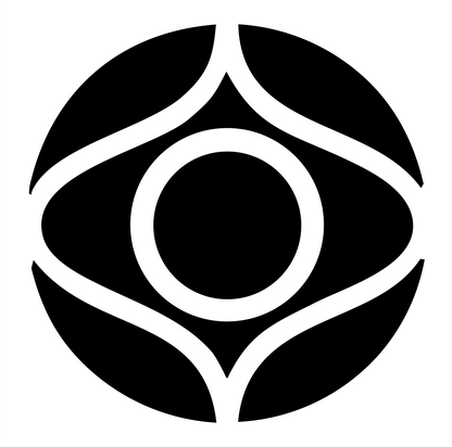 Geometric Eye Circle Badge #ffffff/#000000