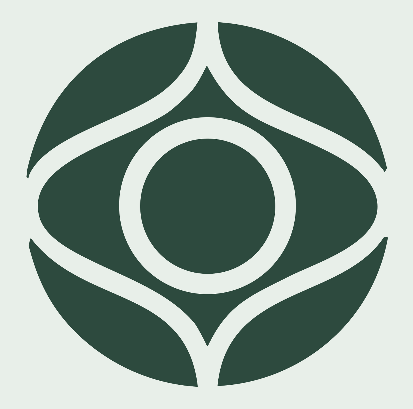 Geometric Eye Circle Badge #e8efe9/#2d4a3e