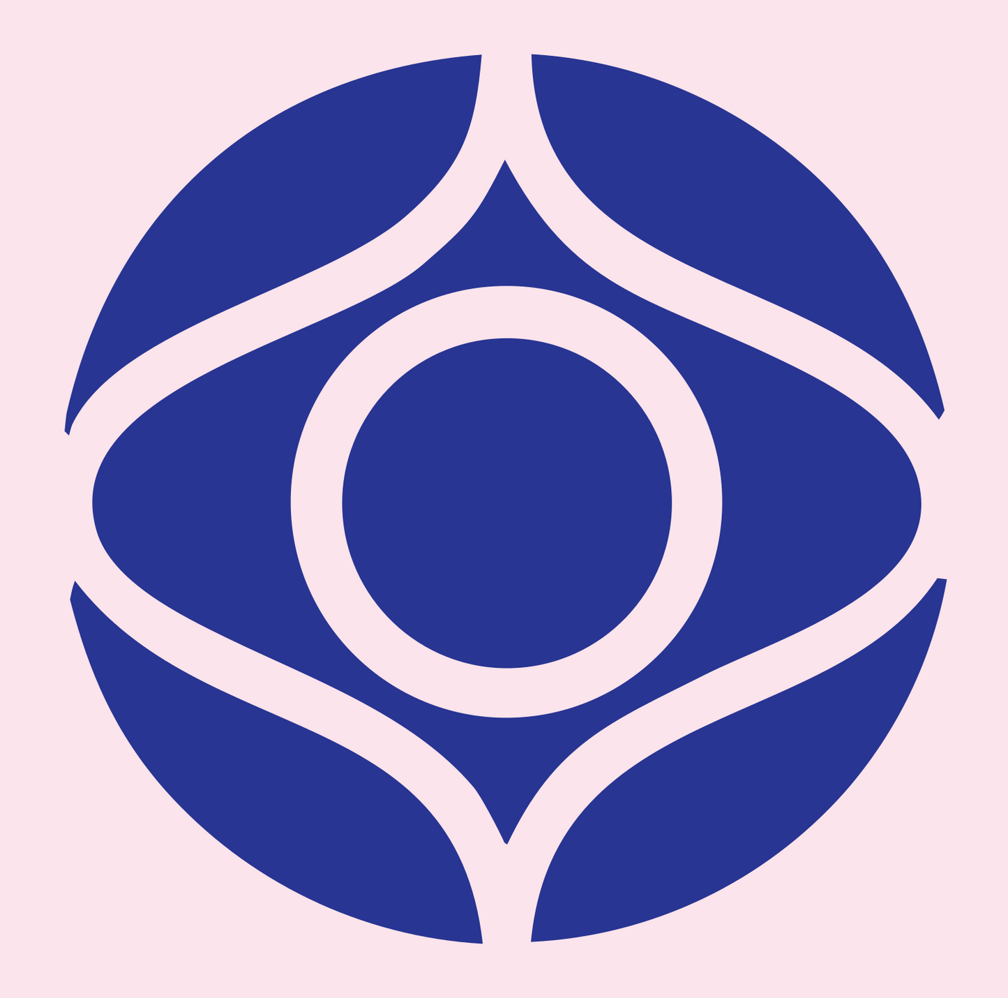 Geometric Eye Circle Badge #fce4ec/#283593