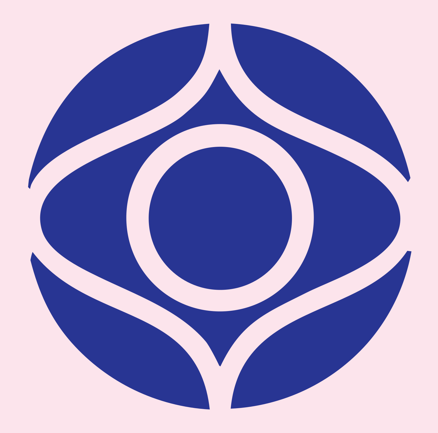 Geometric Eye Circle Badge #fce4ec/#283593
