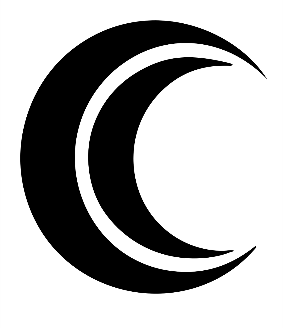 Bold Crescent Moon Mark #ffffff/#000000