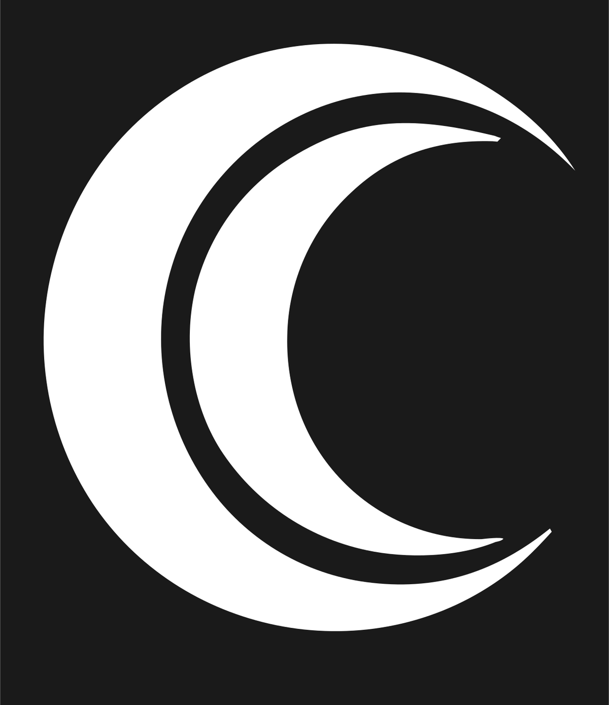 Bold Crescent Moon Mark #1a1a1a/#ffffff
