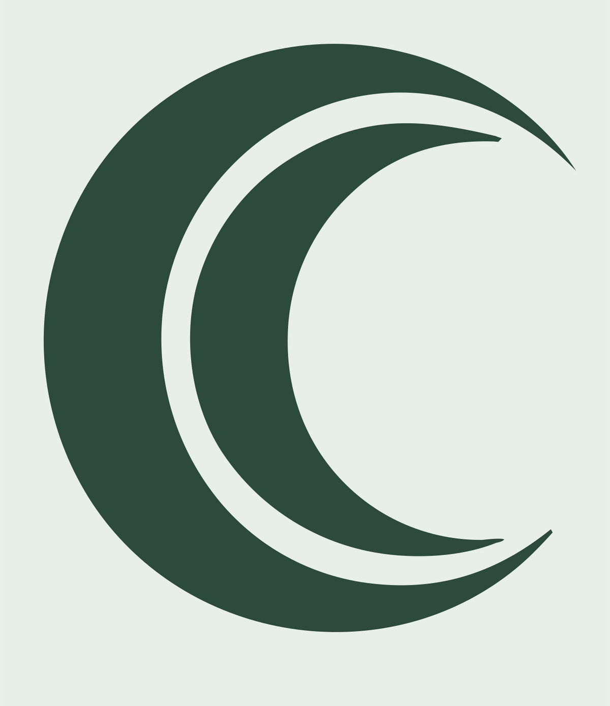 Bold Crescent Moon Mark #e8efe9/#2d4a3e
