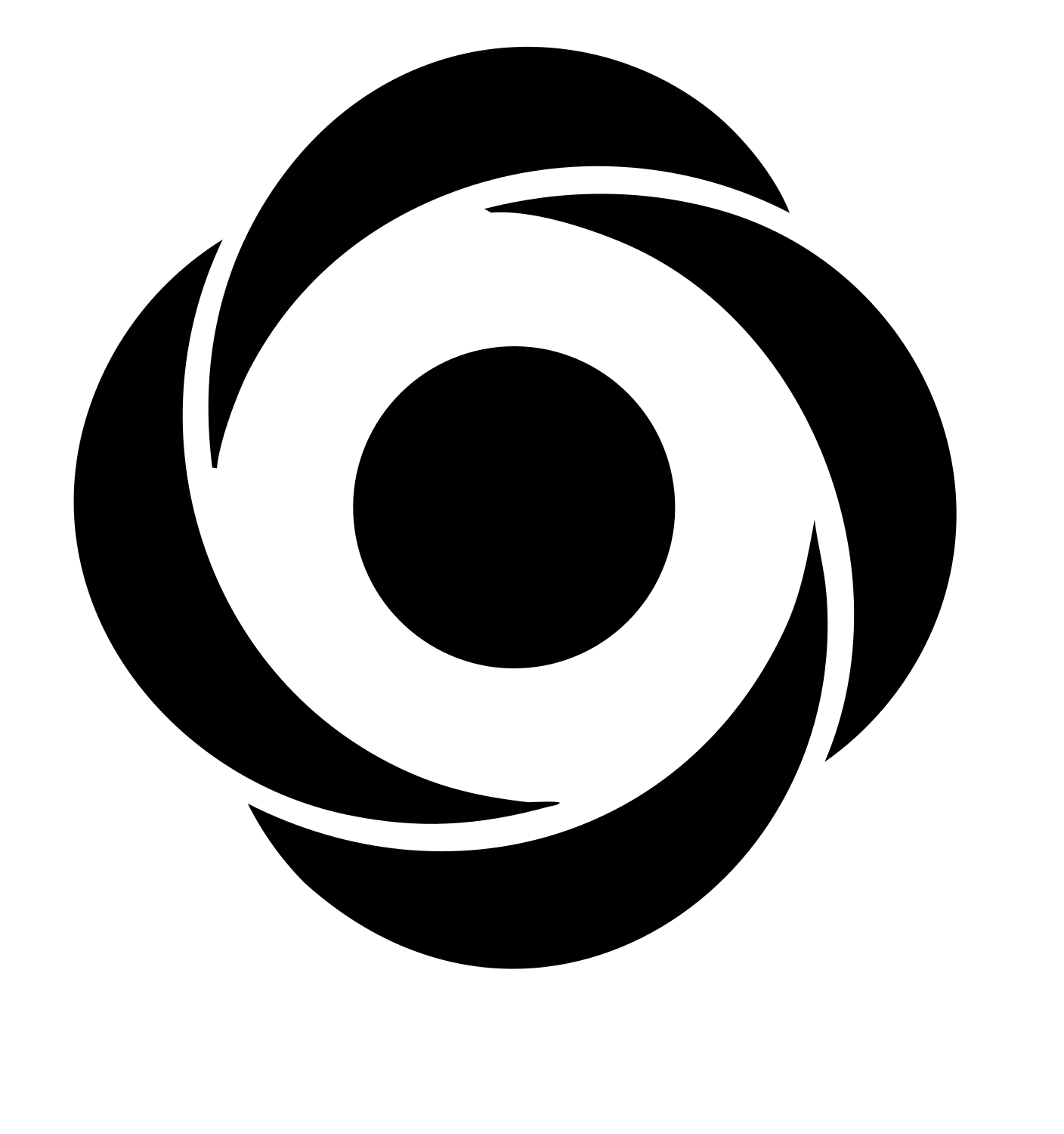Rotating Vortex Eclipse Logo #ffffff/#000000