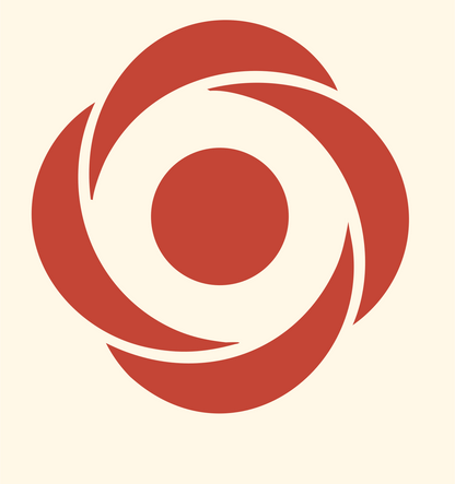 Rotating Vortex Eclipse Logo #fff8e7/#c44536