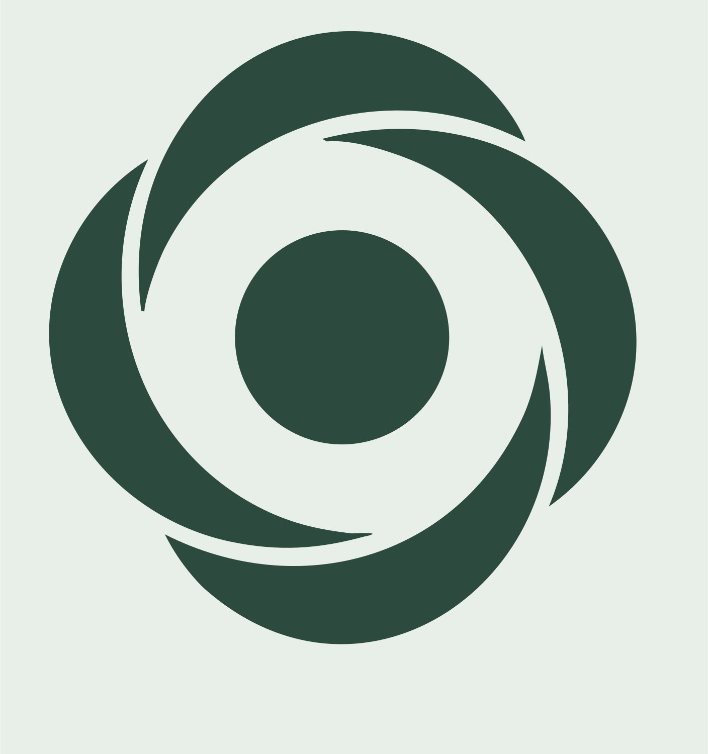 Rotating Vortex Eclipse Logo #e8efe9/#2d4a3e