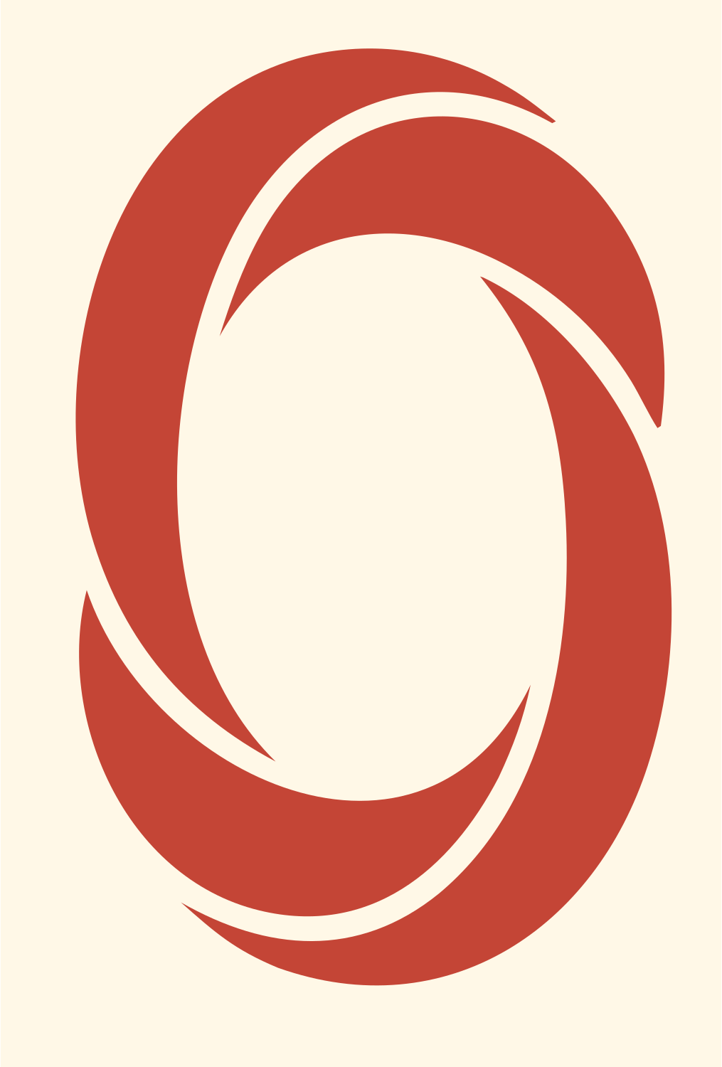 Swooping Ring Orbit Mark #fff8e7/#c44536