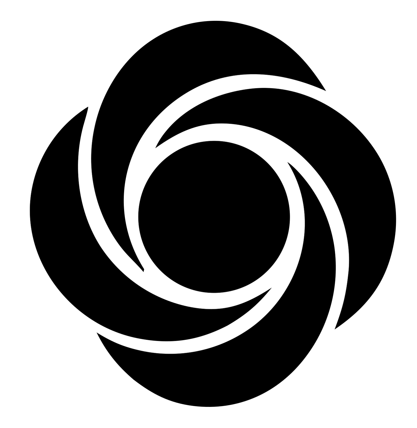 Negative Space Swirl Vortex Badge #ffffff/#000000