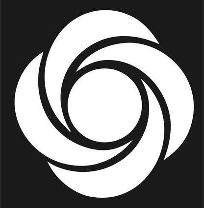 Negative Space Swirl Vortex Badge #1a1a1a/#ffffff