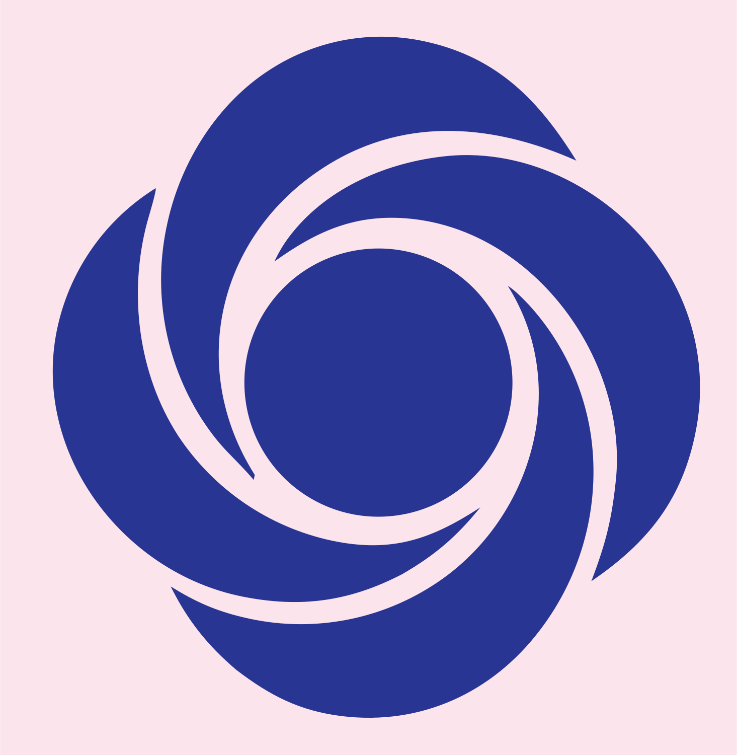 Negative Space Swirl Vortex Badge #fce4ec/#283593